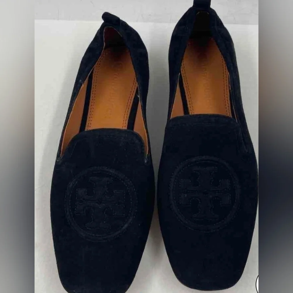 Authentic Tory Burch Womens Black Suede Slip-On Round Toe Loafer Flats Size 6 M - Picture 3 of 8